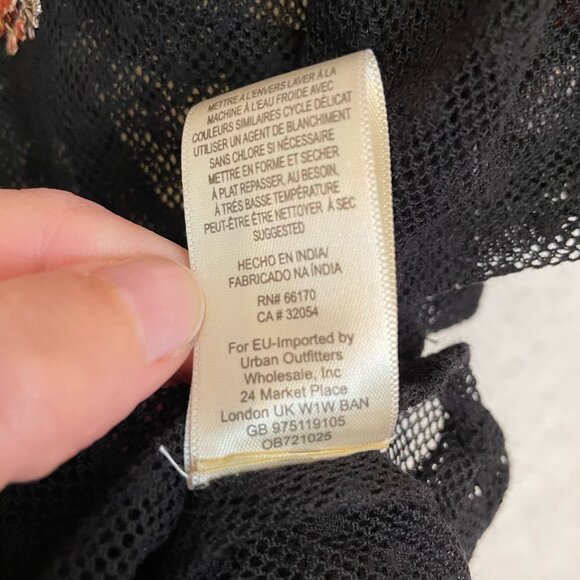 Anthropologie Maeve Embroidered Cadiz Sheer Floral Short Sleeve Top Keyhole Back - Picture 8 of 12